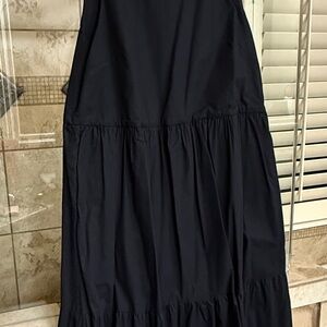 Black Tiered Midi Skirt - Women